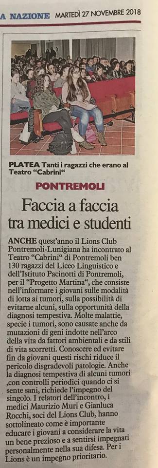 Progetto Martina art. La Nazione